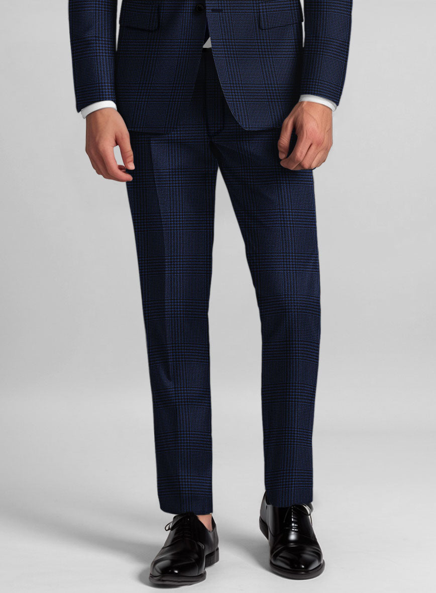 Guabello Blue Wool Jersey Pants - StudioSuits