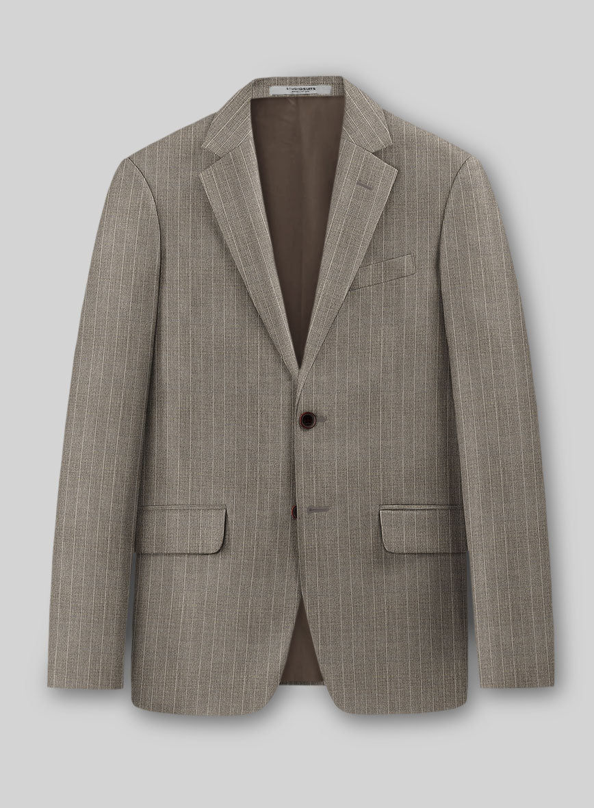 Guabello Brown Chalkstripe Jacket - StudioSuits