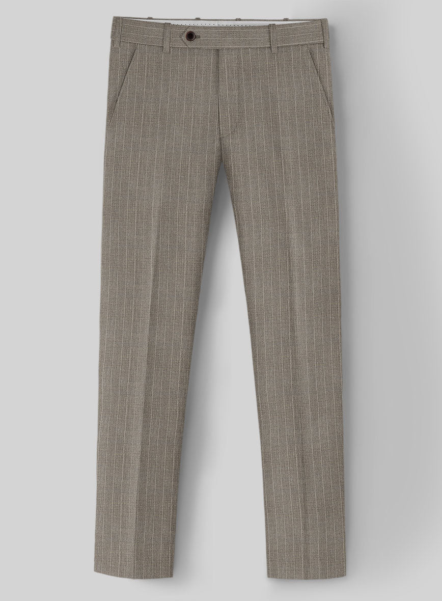 Guabello Brown Chalkstripe Pants - StudioSuits