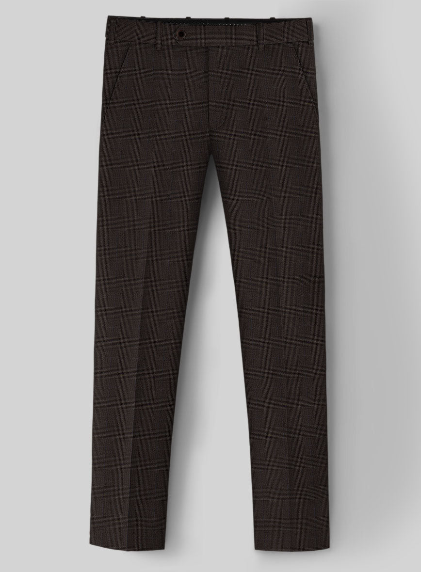 Guabello Brown Prince Of Wales Pants - StudioSuits