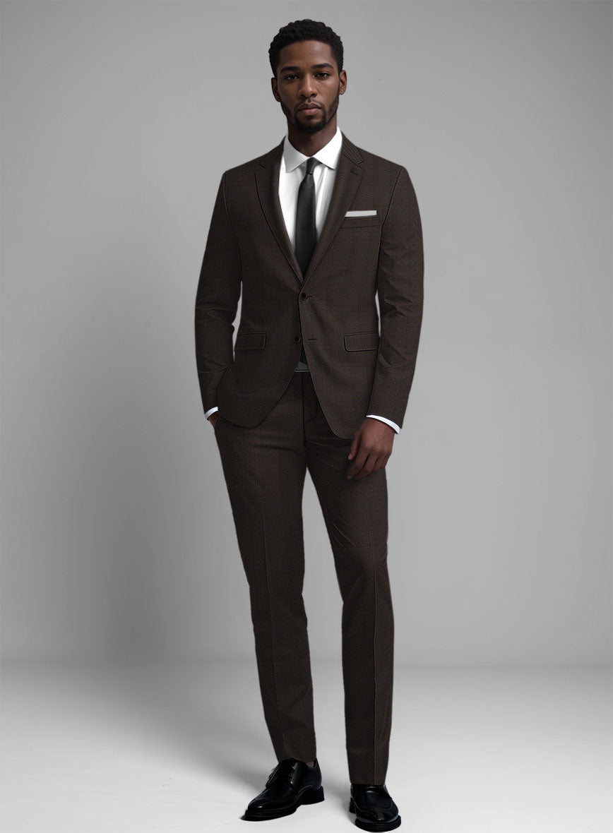 Guabello Brown Prince Of Wales Suit - StudioSuits