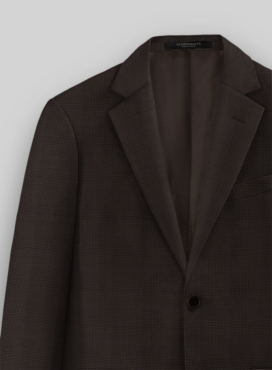 Guabello Brown Prince Of Wales Suit - StudioSuits