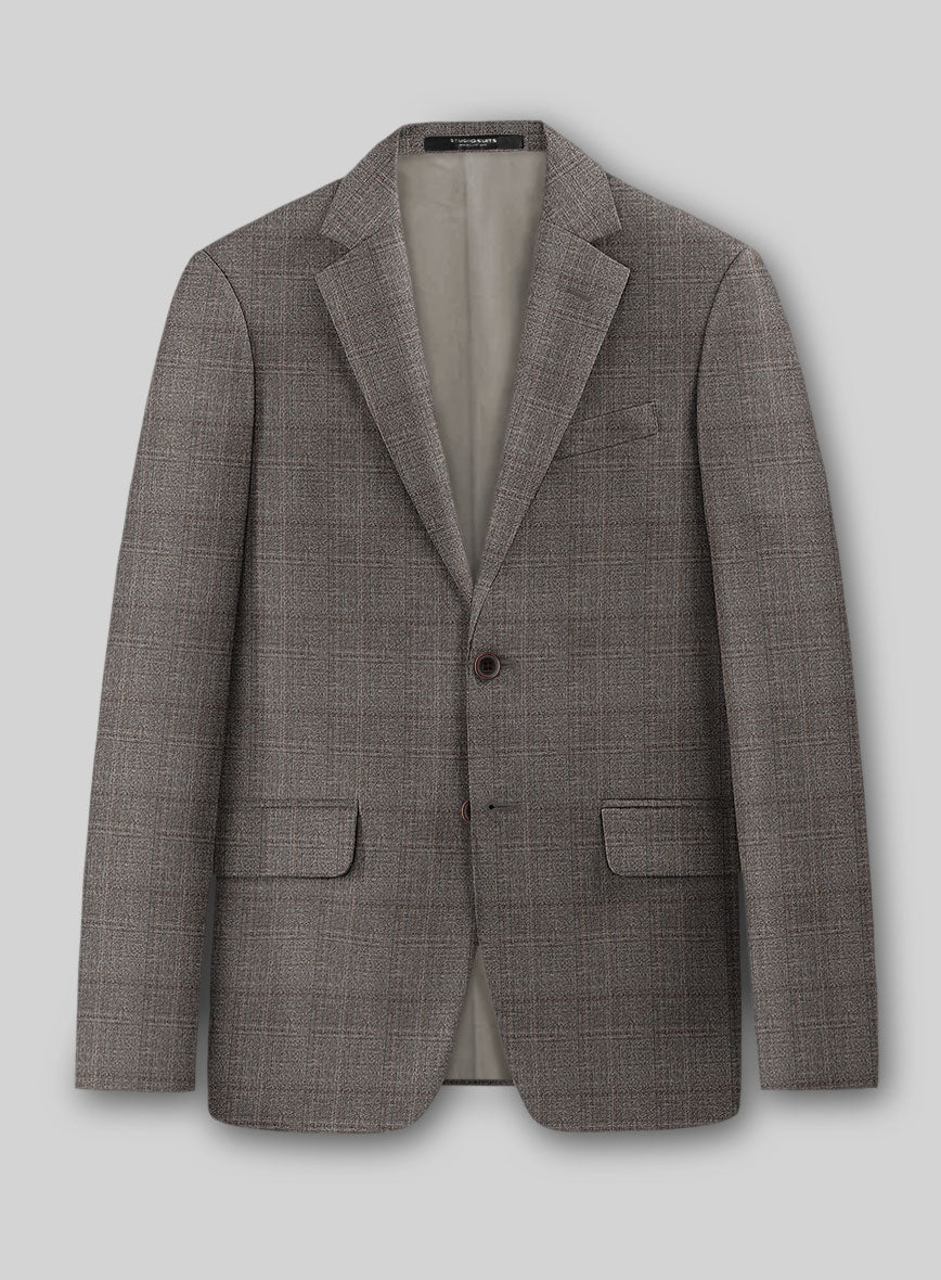 Guabello Brown Windowpane Jacket - StudioSuits