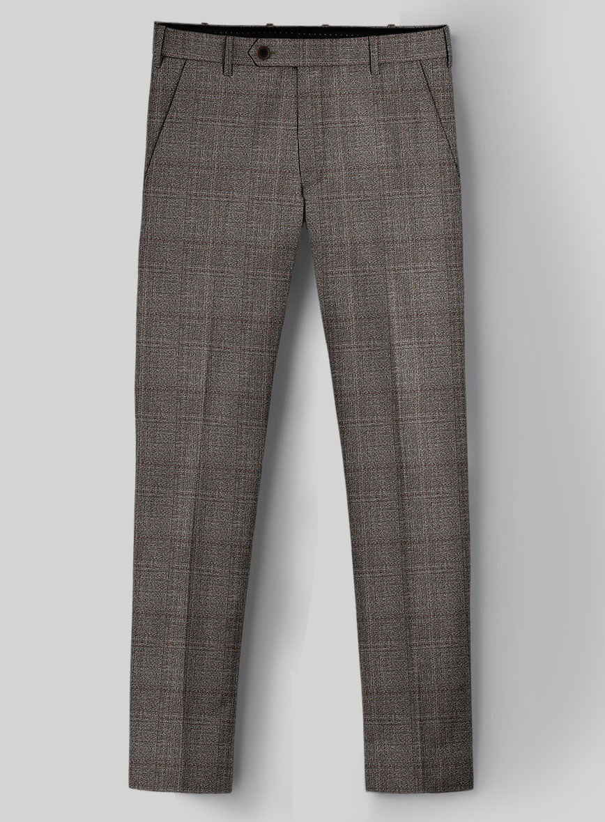 Guabello Brown Windowpane Pants - StudioSuits