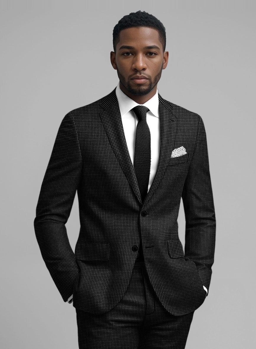 Guabello Charcoal Houndstooth Jacket - StudioSuits