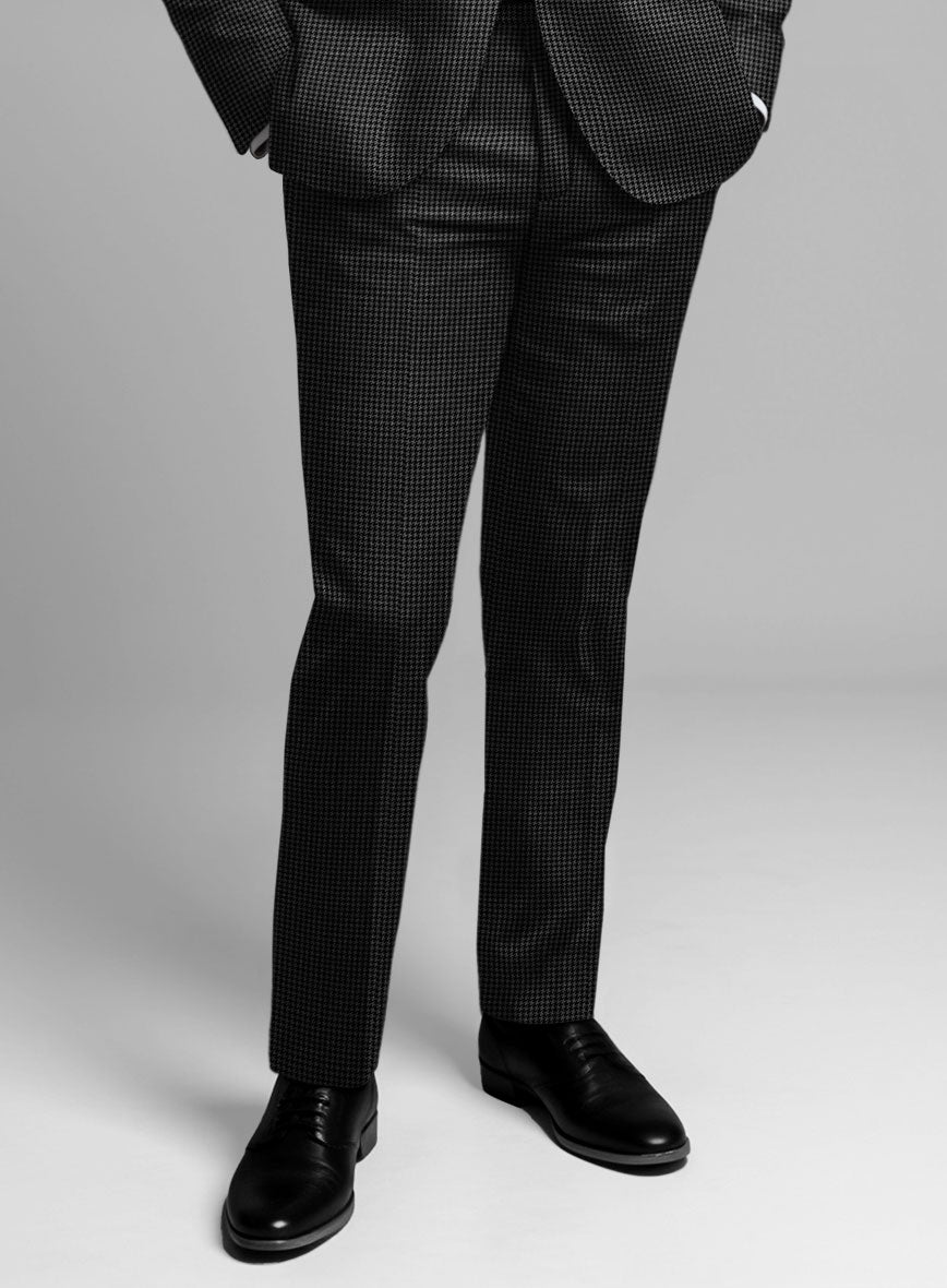 Guabello Charcoal Houndstooth Pants - StudioSuits