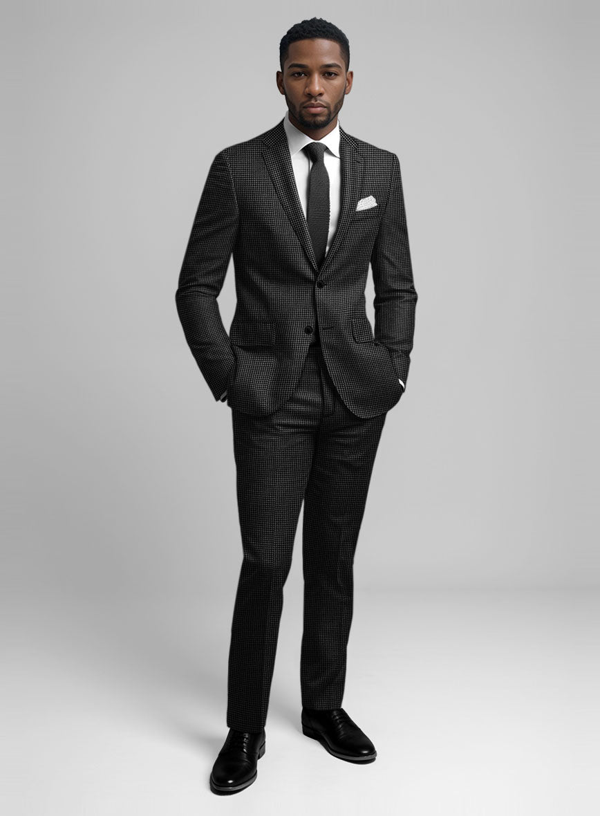 Guabello Charcoal Houndstooth Suit - StudioSuits