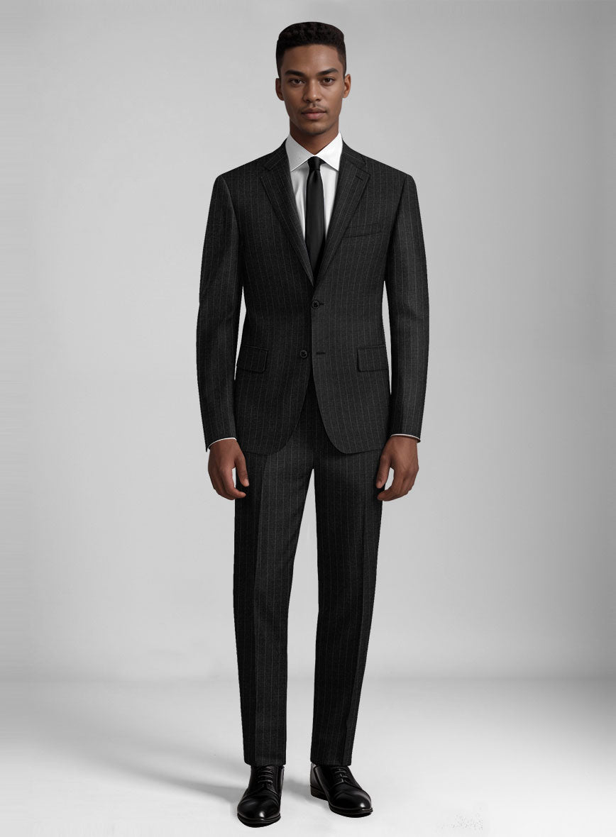 Guabello Charcoal Pinstripe Suit - StudioSuits