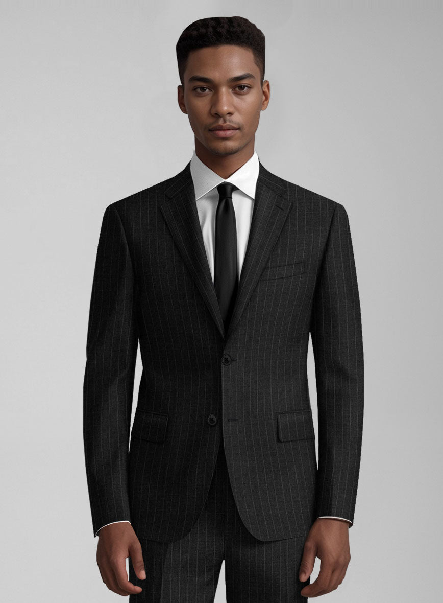 Guabello Charcoal Pinstripe Suit - StudioSuits