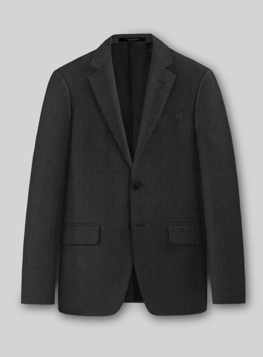 Guabello Charcoal Prince Of Wales Jacket - StudioSuits