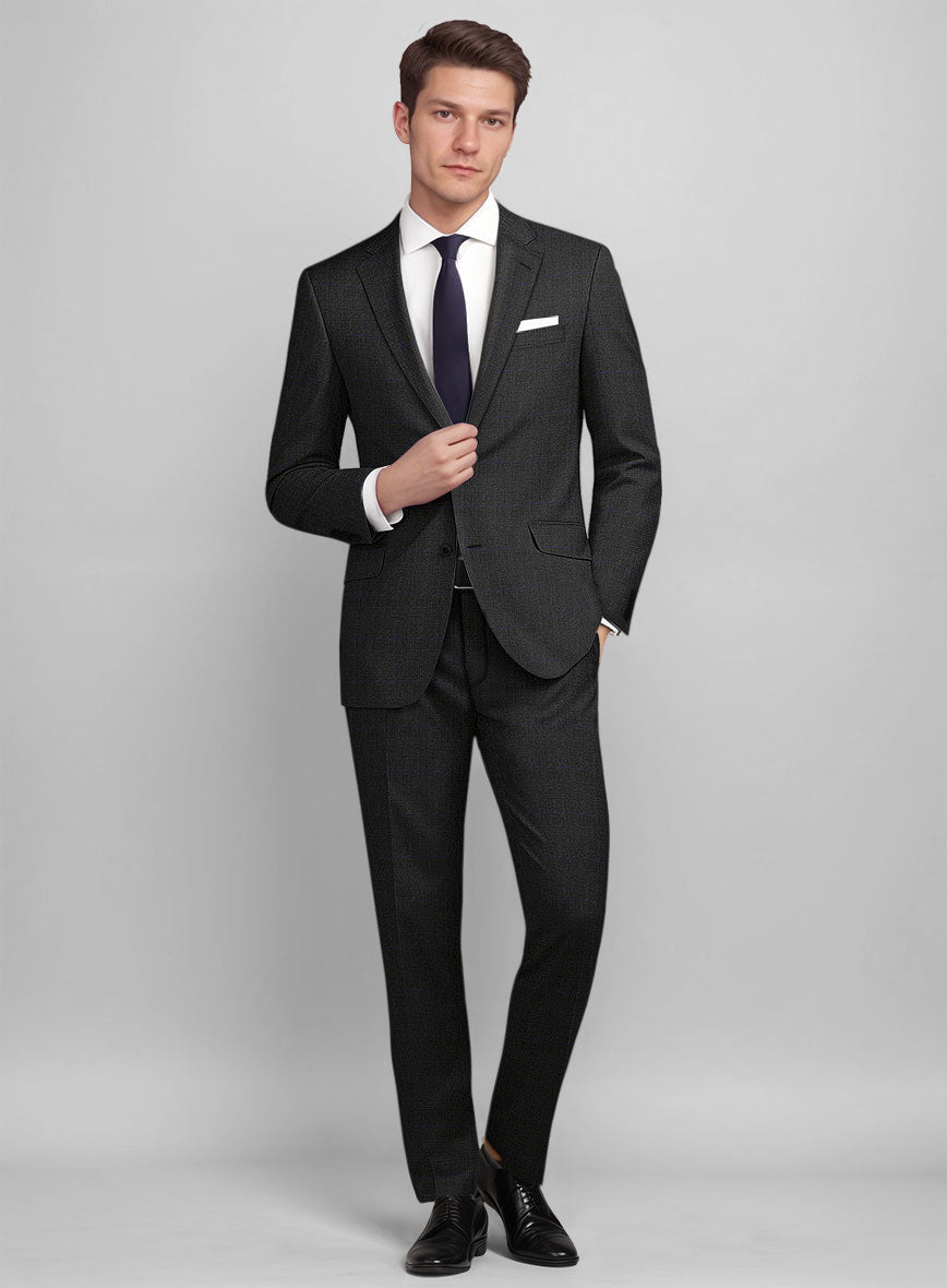 Guabello Charcoal Prince Of Wales Suit - StudioSuits