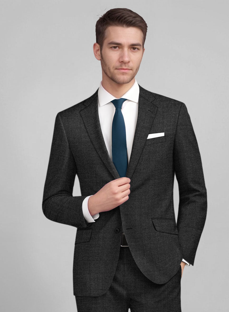 Guabello Charcoal Sharkskin Jacket - StudioSuits
