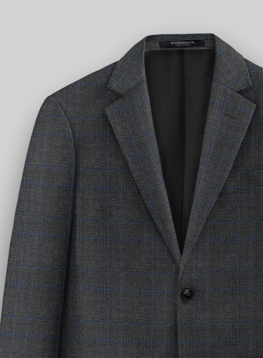 Guabello Charcoal Windowpane Jacket - StudioSuits