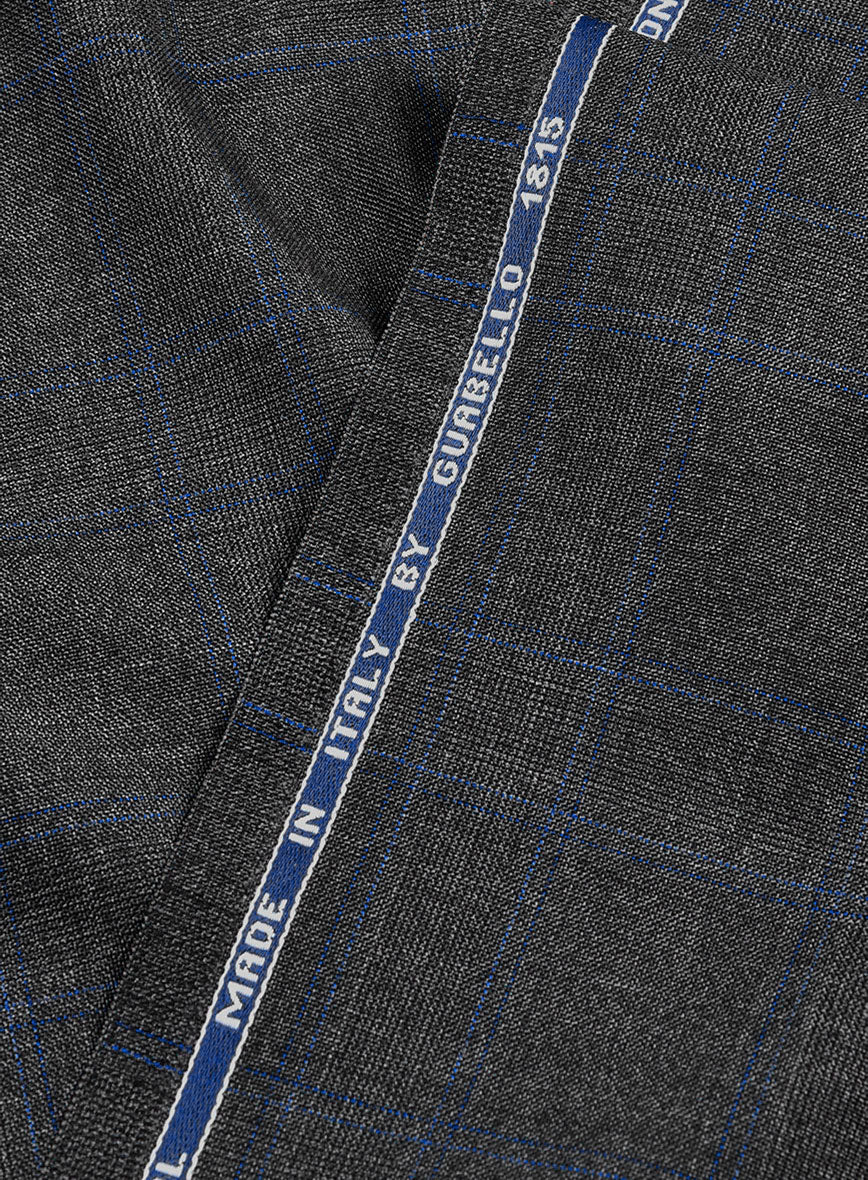 Guabello Charcoal Windowpane Pants - StudioSuits