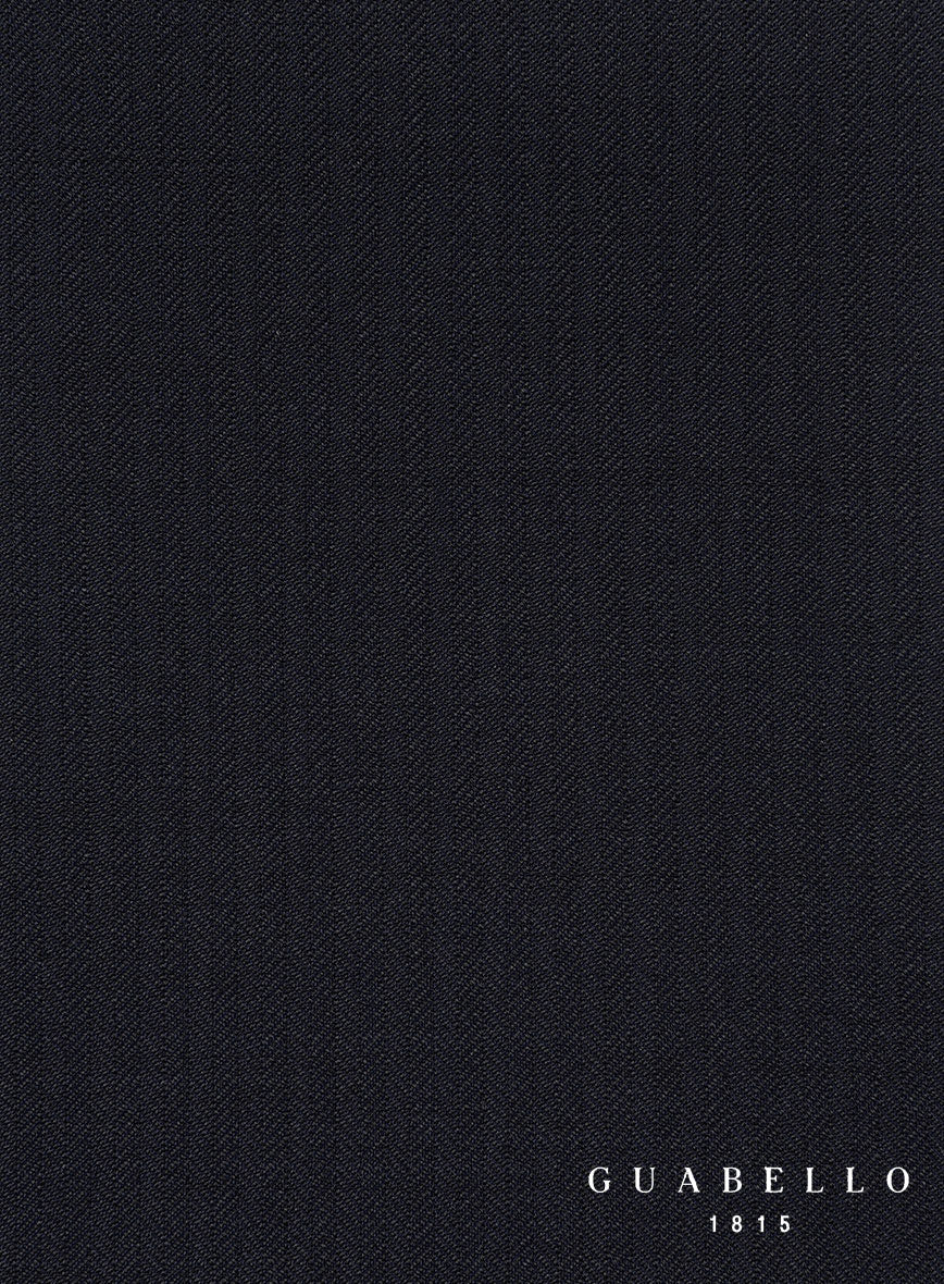 Guabello Dark Blue Herringbone Pants - StudioSuits
