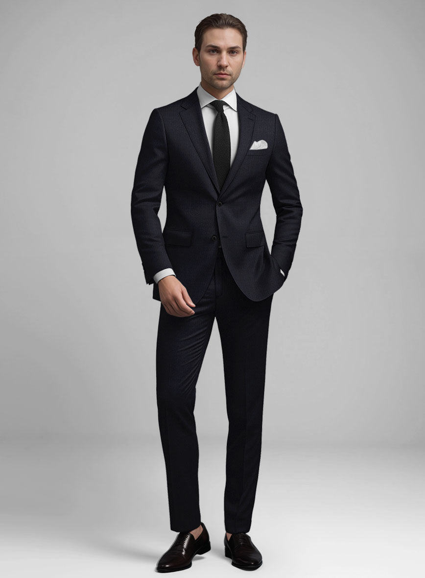 Guabello Dark Blue Herringbone Suit - StudioSuits