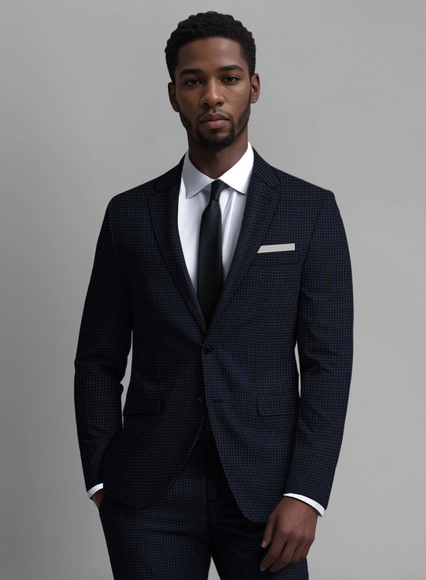 Guabello Dark Blue Houndstooth Jacket - StudioSuits