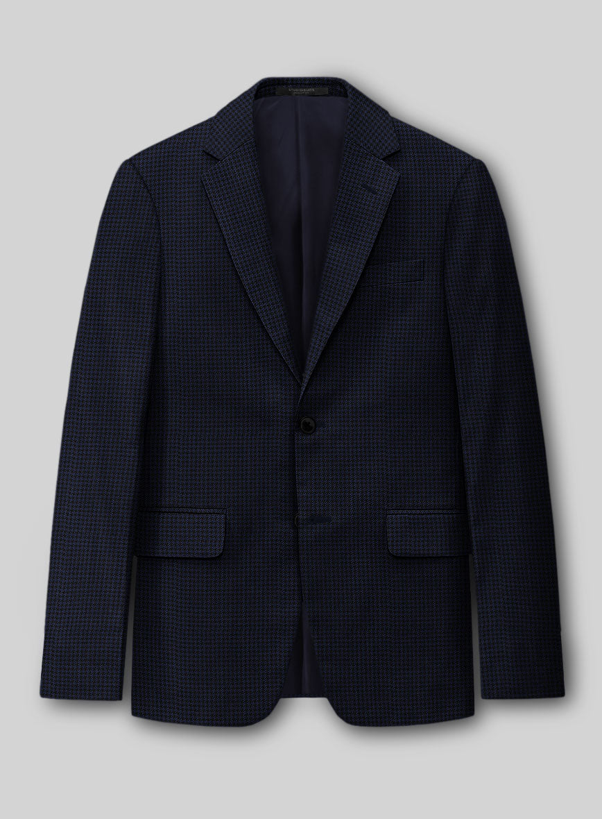 Guabello Dark Blue Houndstooth Jacket - StudioSuits