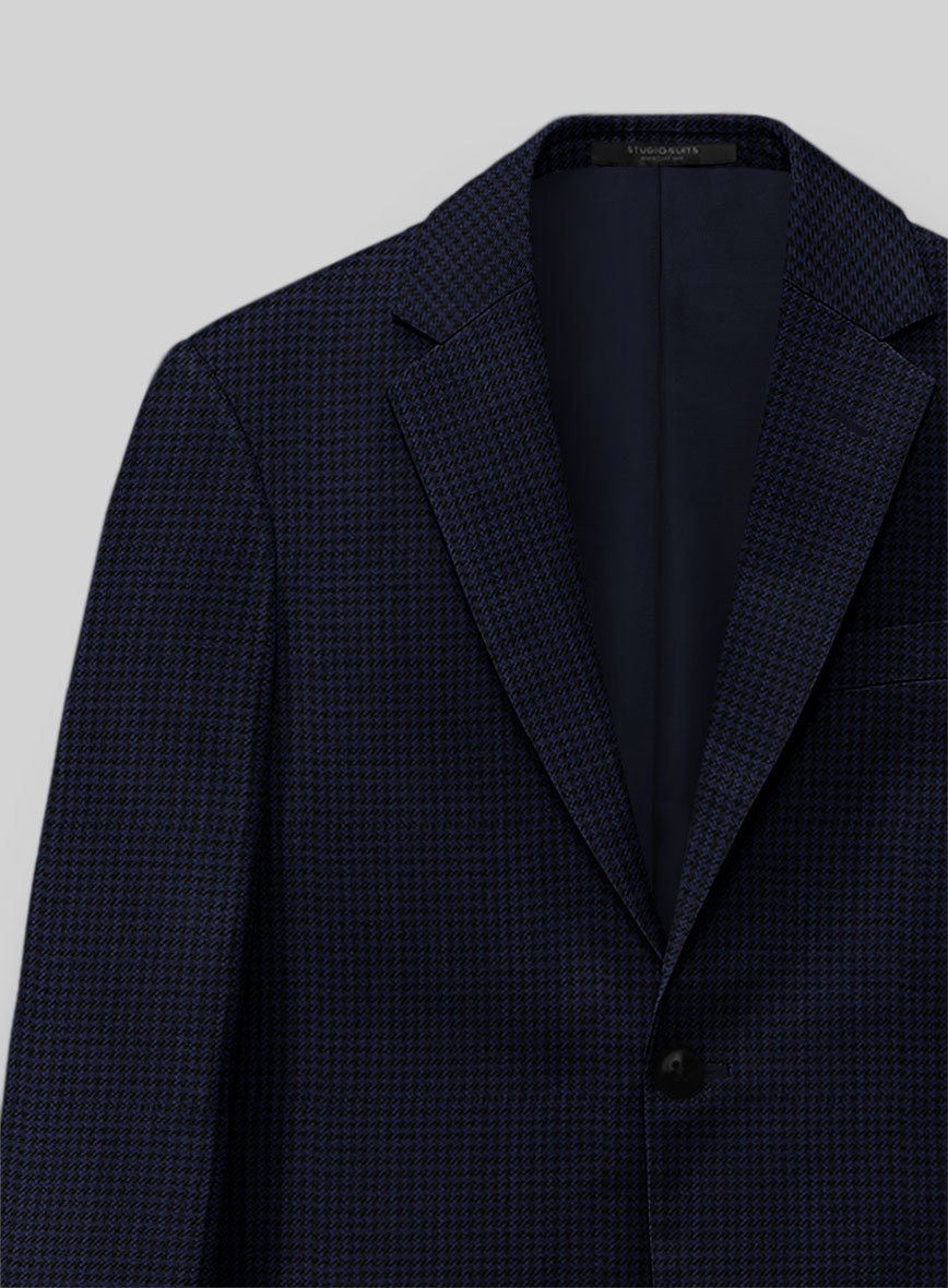 Guabello Dark Blue Houndstooth Jacket - StudioSuits
