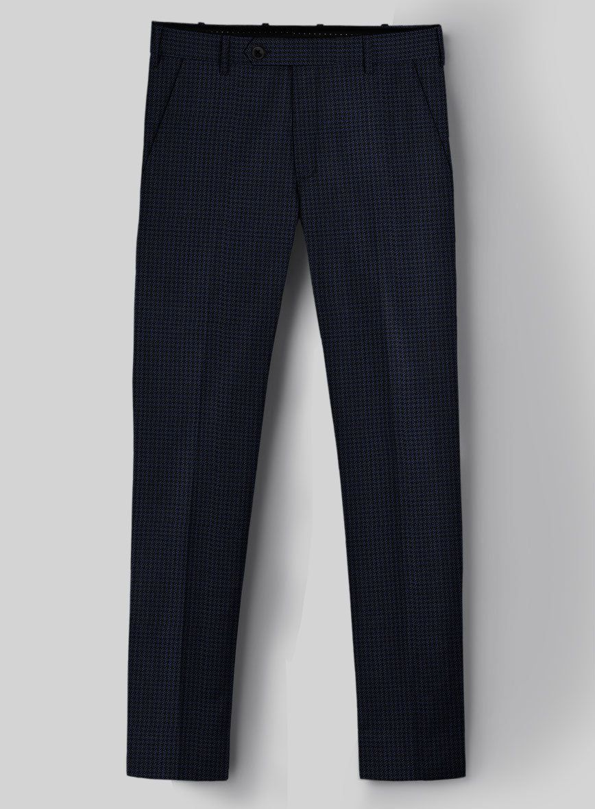 Guabello Dark Blue Houndstooth Pants - StudioSuits