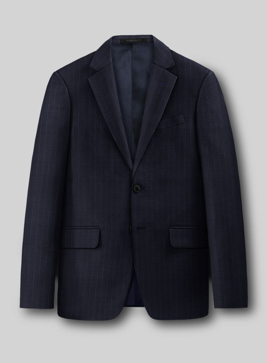 Guabello Dark Blue Pinstripe Jacket - StudioSuits