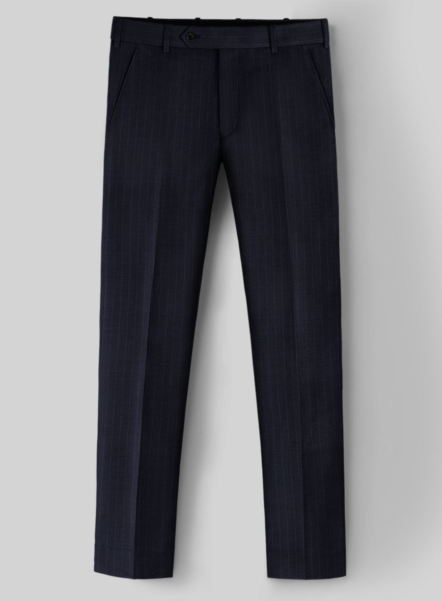 Guabello Dark Blue Pinstripe Pants - StudioSuits