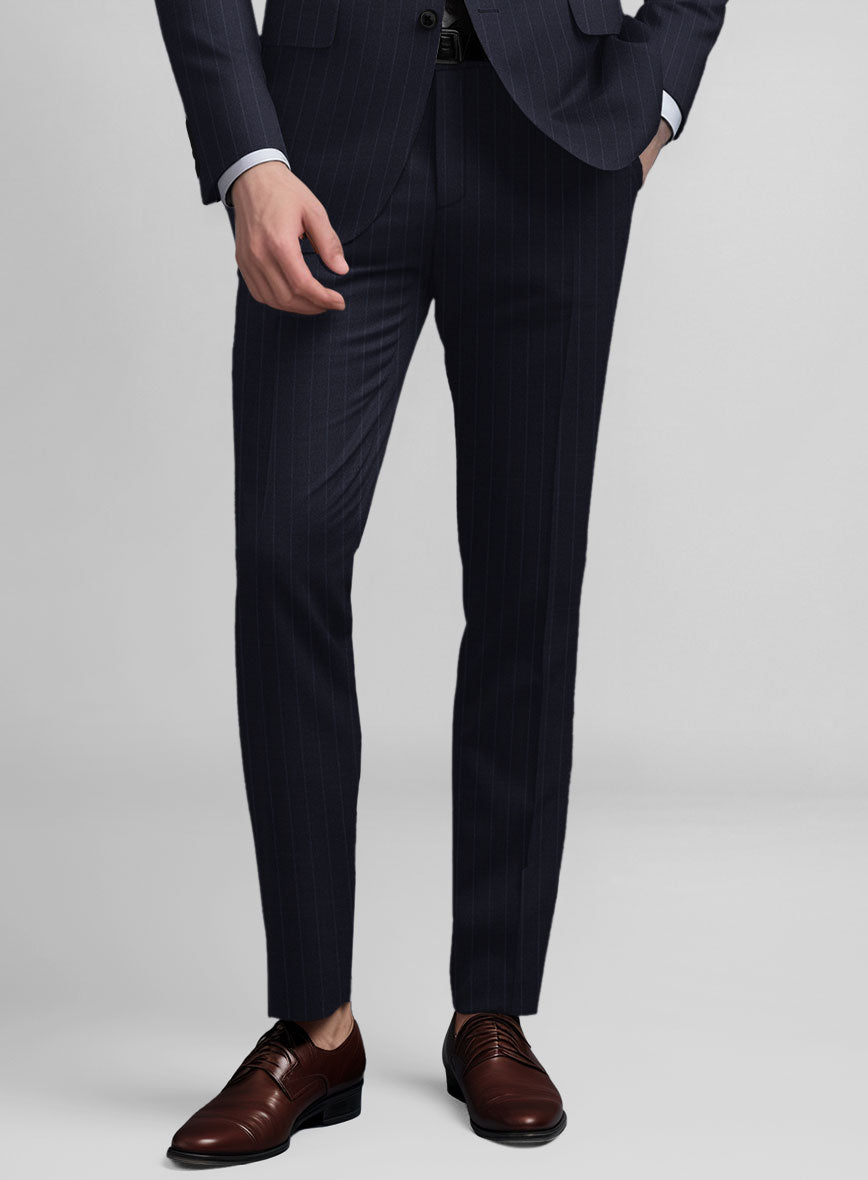 blue dress with big tits Mens Navy Blue Double Breasted Pinstripe Suit - Peak Lapel Side Vented and  Pleated Pants main image 0