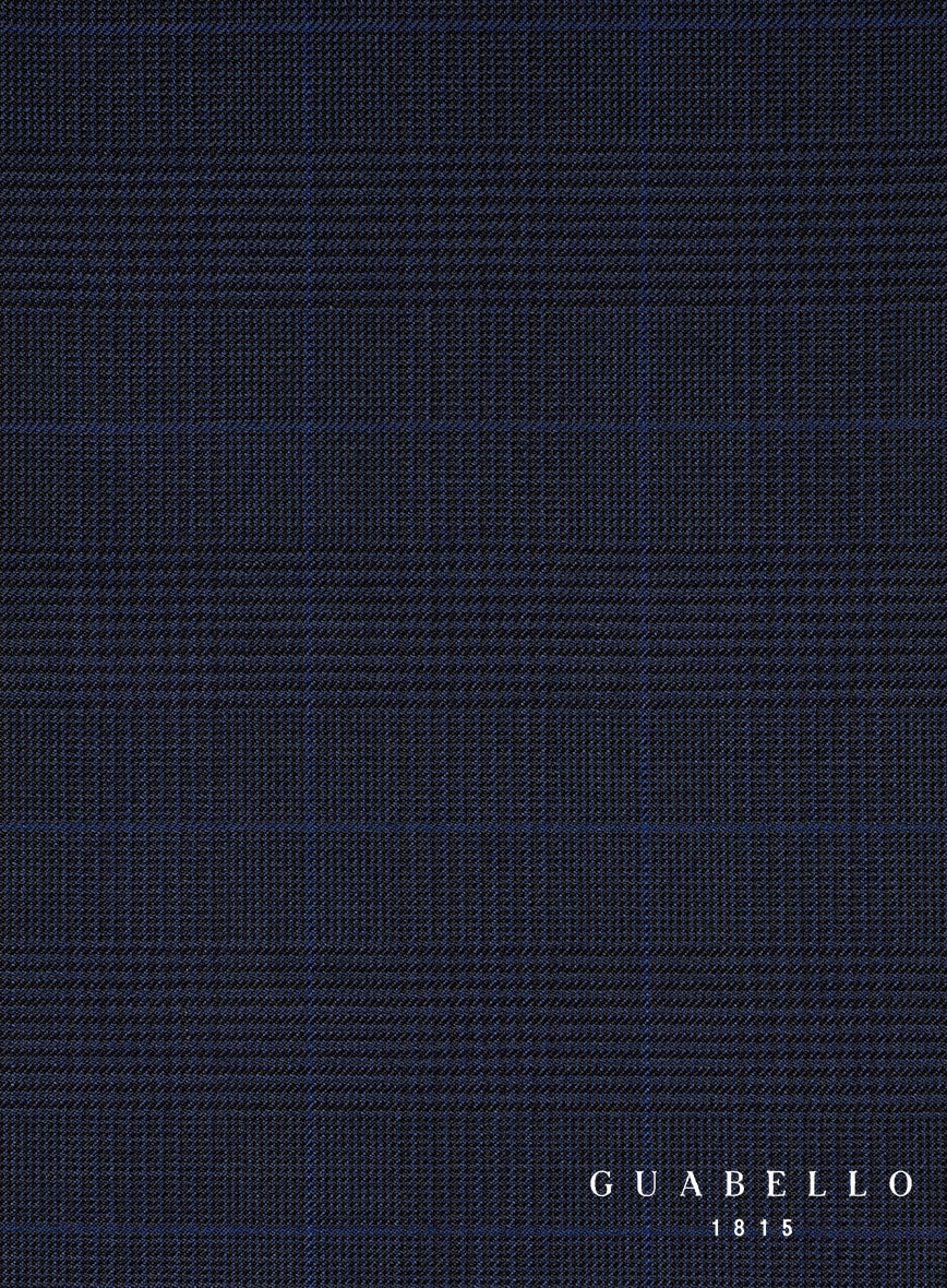 Guabello Dark Blue Prince Of Wales Pants - StudioSuits