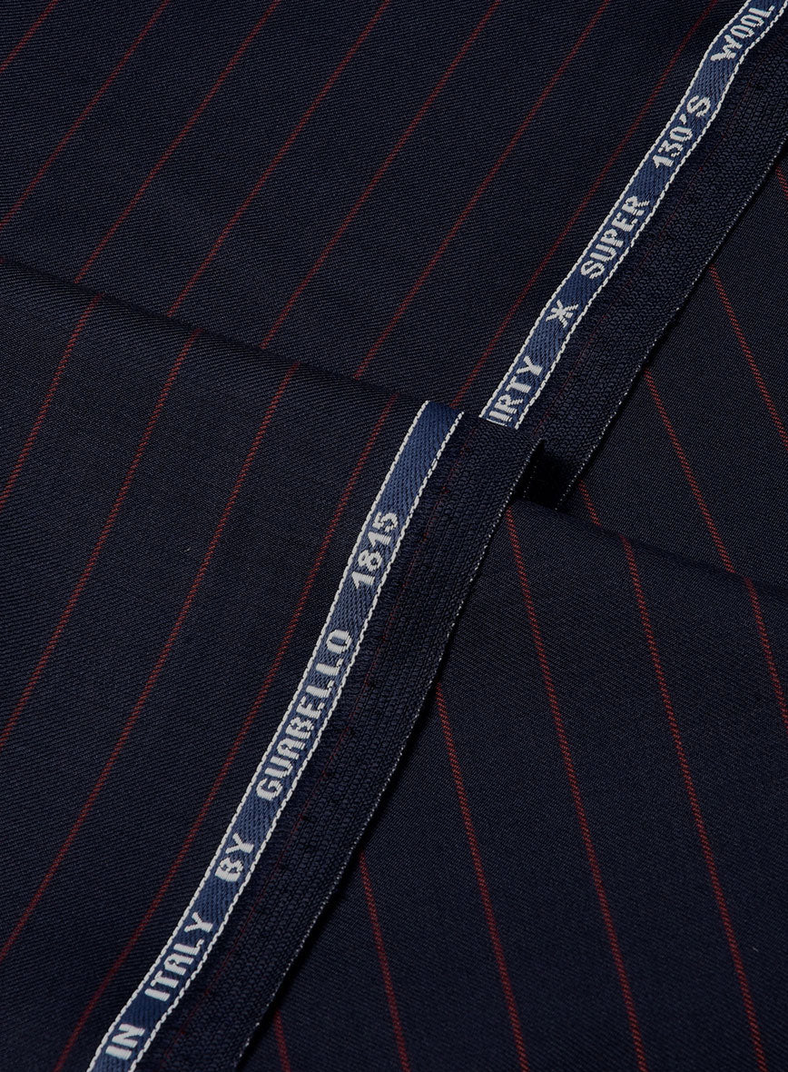Guabello Dark Blue Rope Stripe Pants - StudioSuits