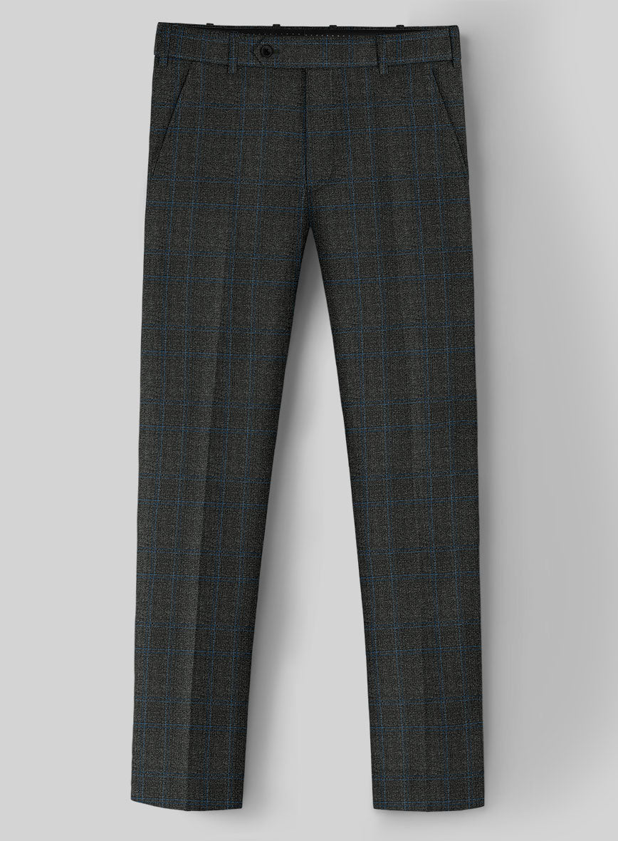 Guabello Gray Blue Windowpane Pants - StudioSuits