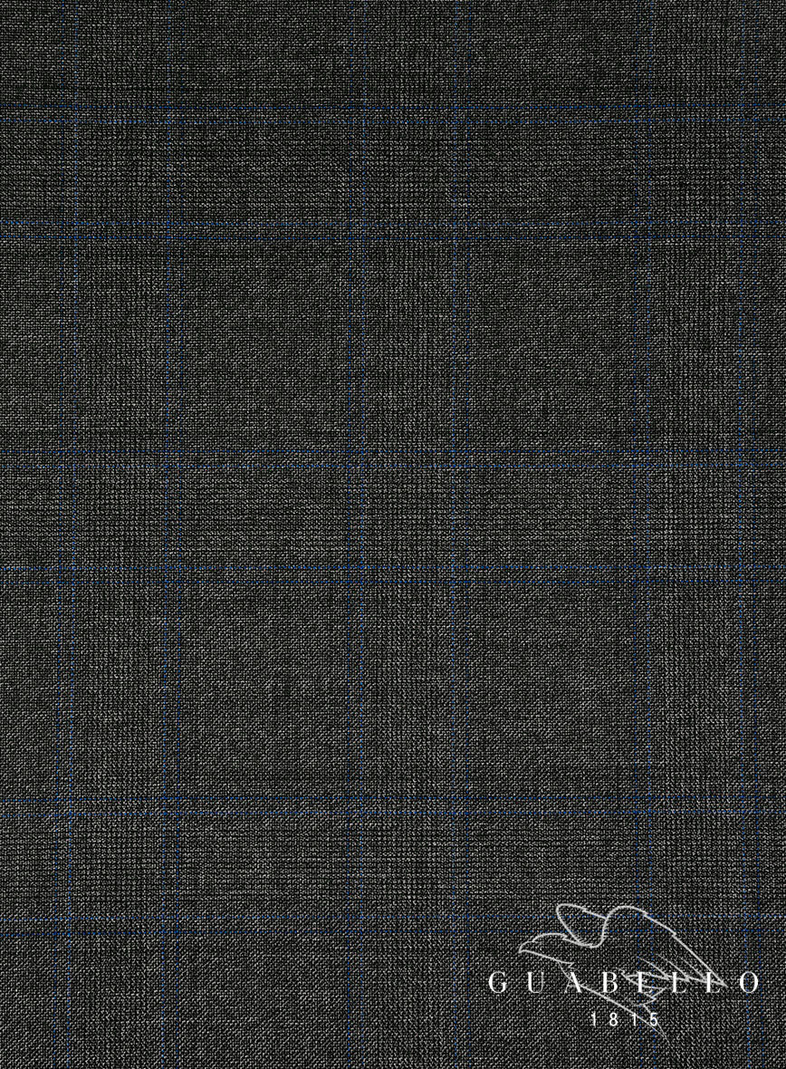 Guabello Gray Blue Windowpane Pants - StudioSuits
