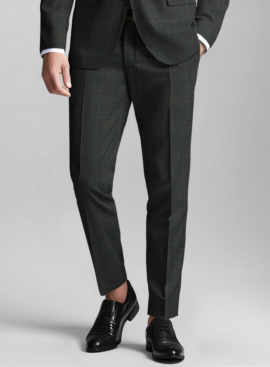 Guabello Gray Blue Windowpane Suit - StudioSuits