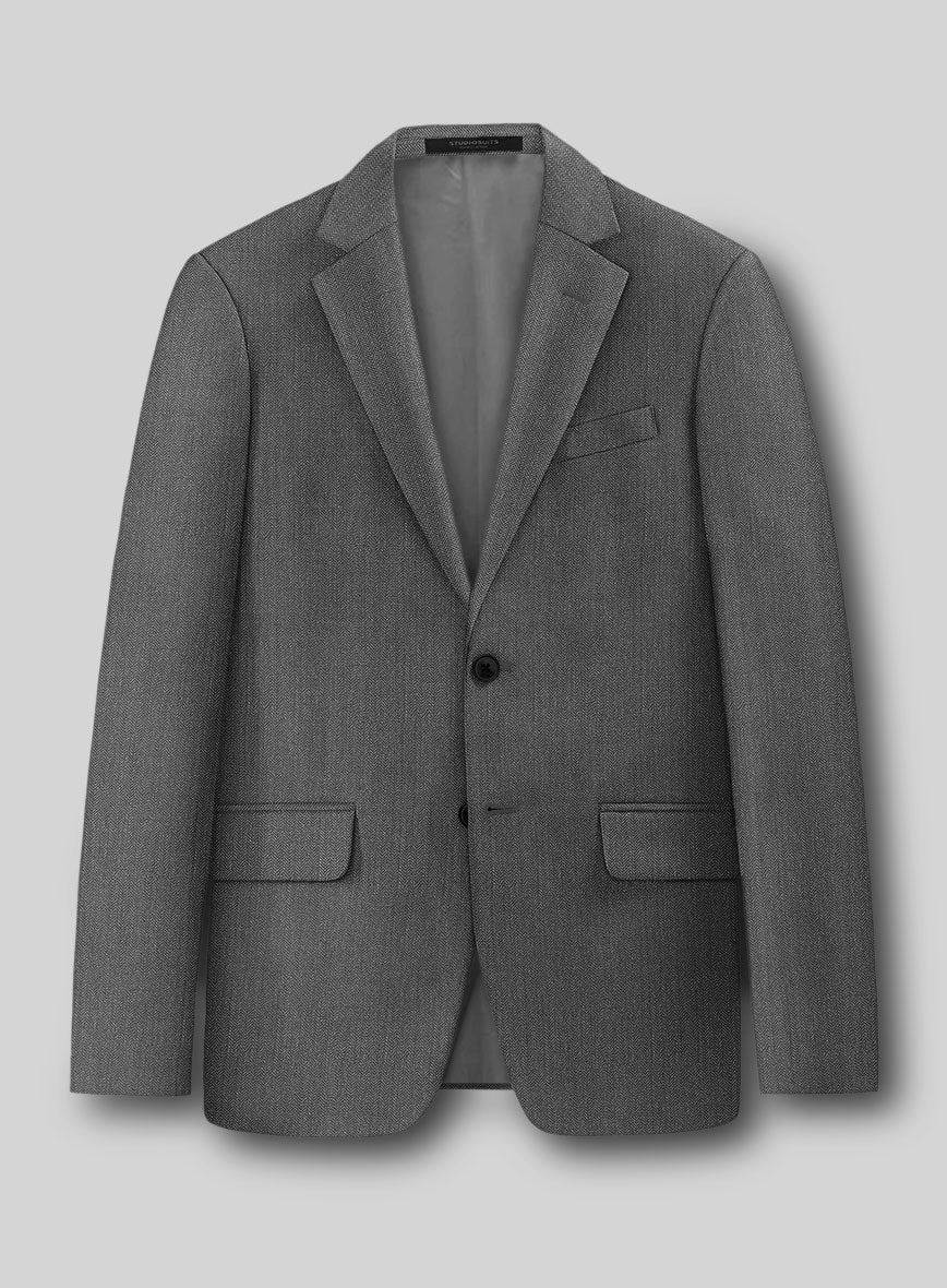 Guabello Gray Herringbone Jacket - StudioSuits