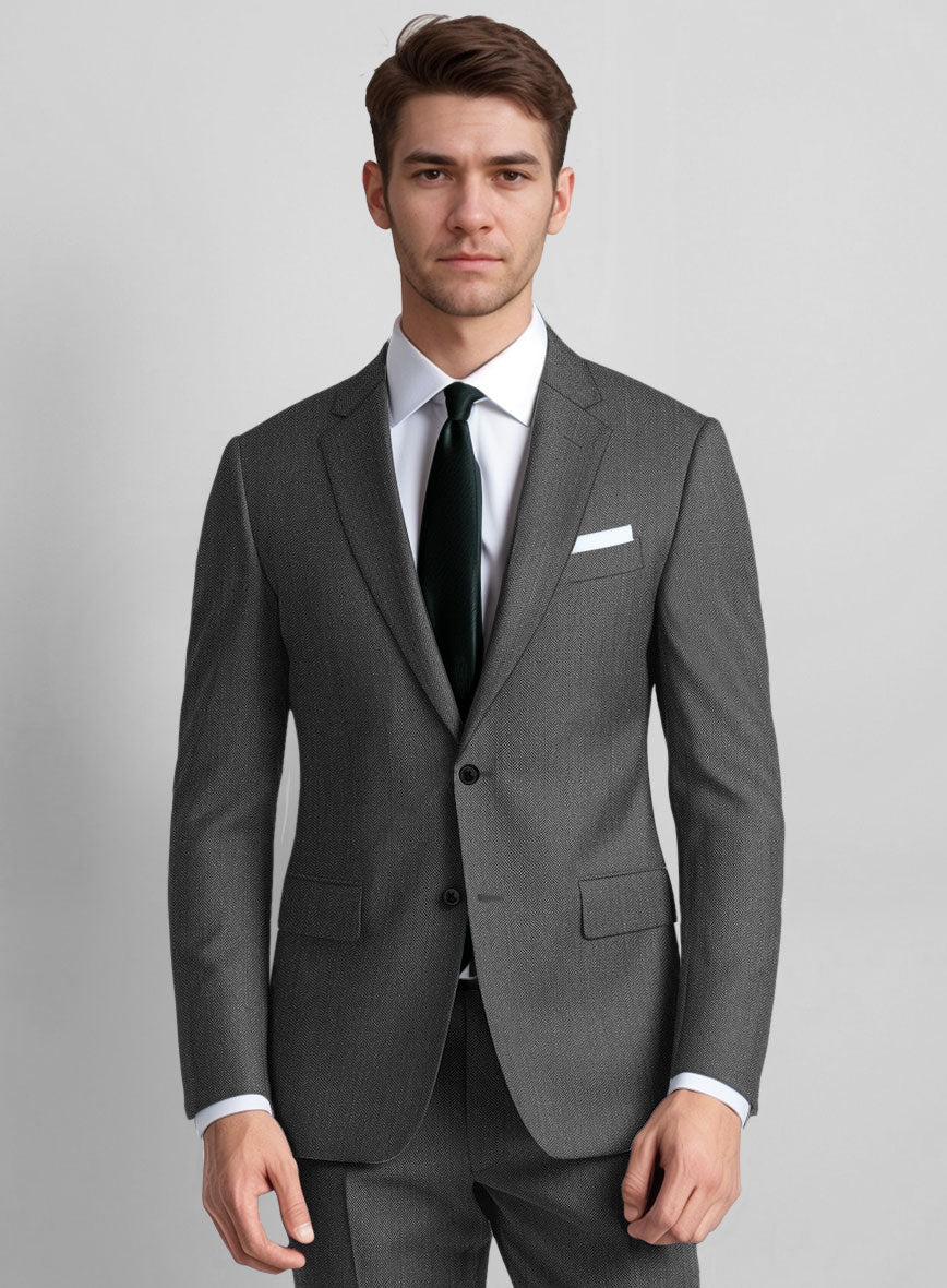 Guabello Gray Herringbone Jacket - StudioSuits