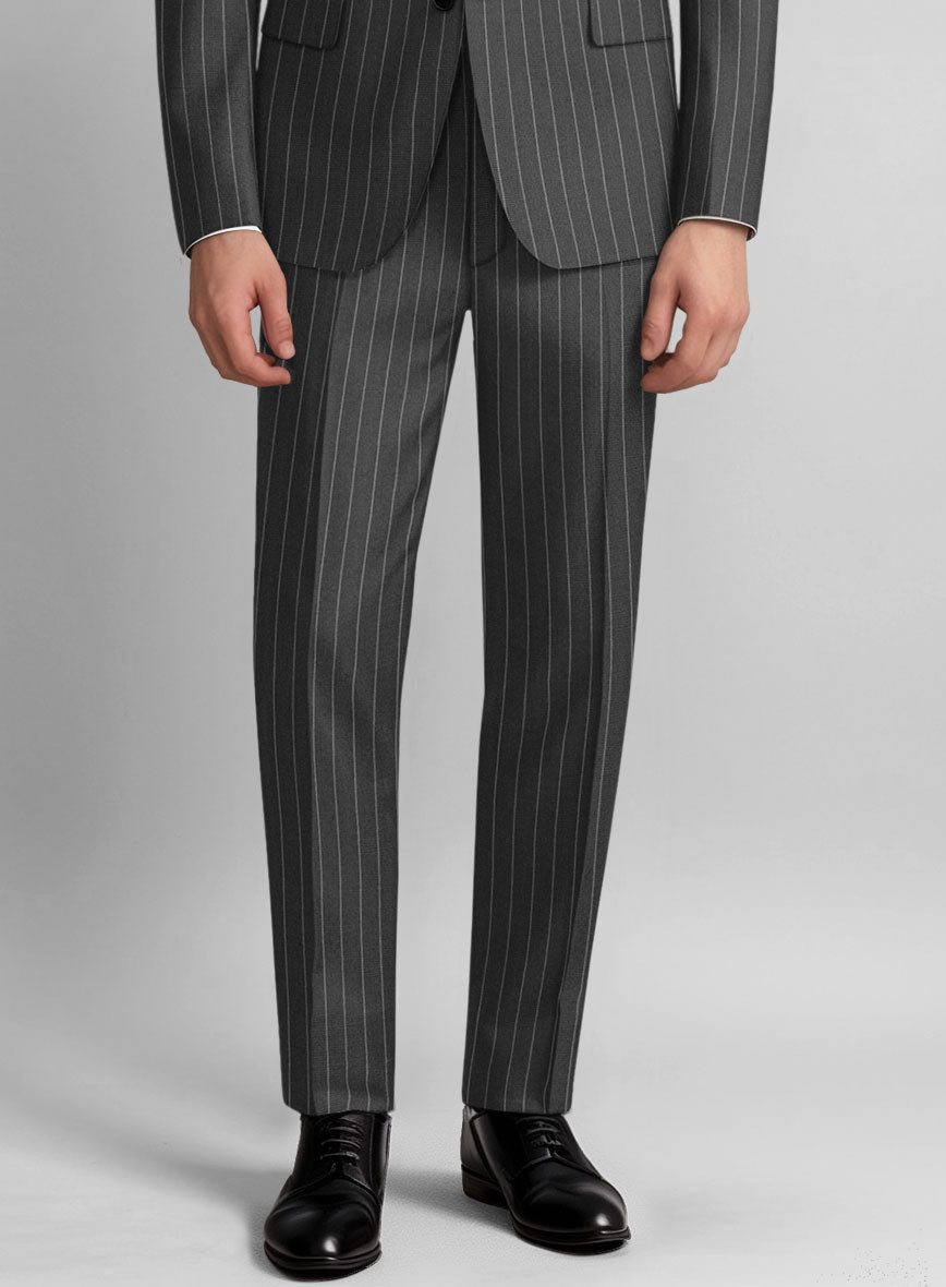 Guabello Gray Rope Stripe Pants - StudioSuits