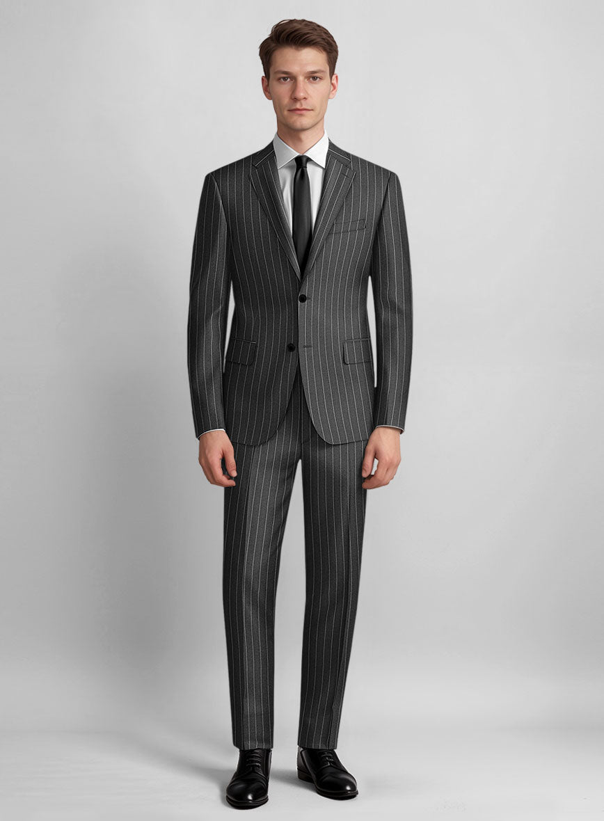 Guabello Gray Rope Stripe Suit - StudioSuits