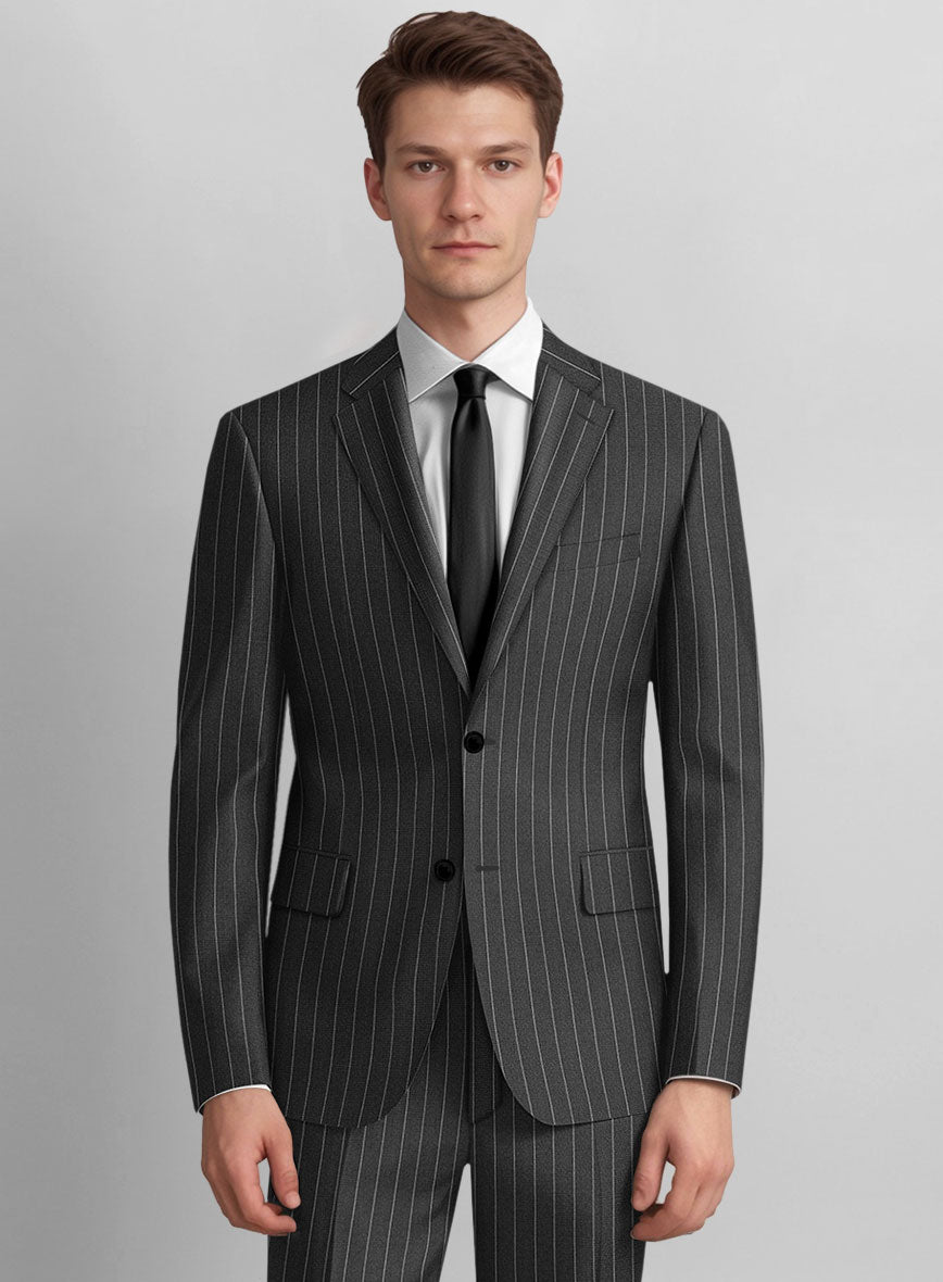 Guabello Gray Rope Stripe Suit - StudioSuits