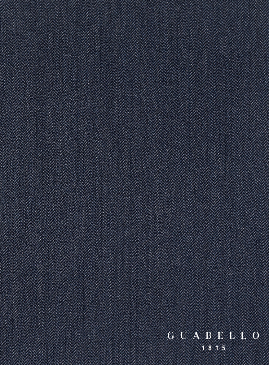 Guabello Blue Herringbone Pants - StudioSuits