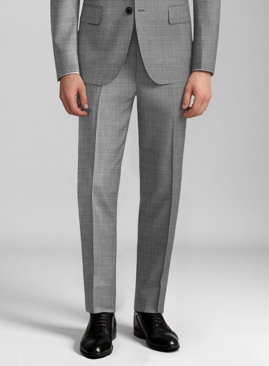 Guabello Light Gray Sharkskin Pants - StudioSuits