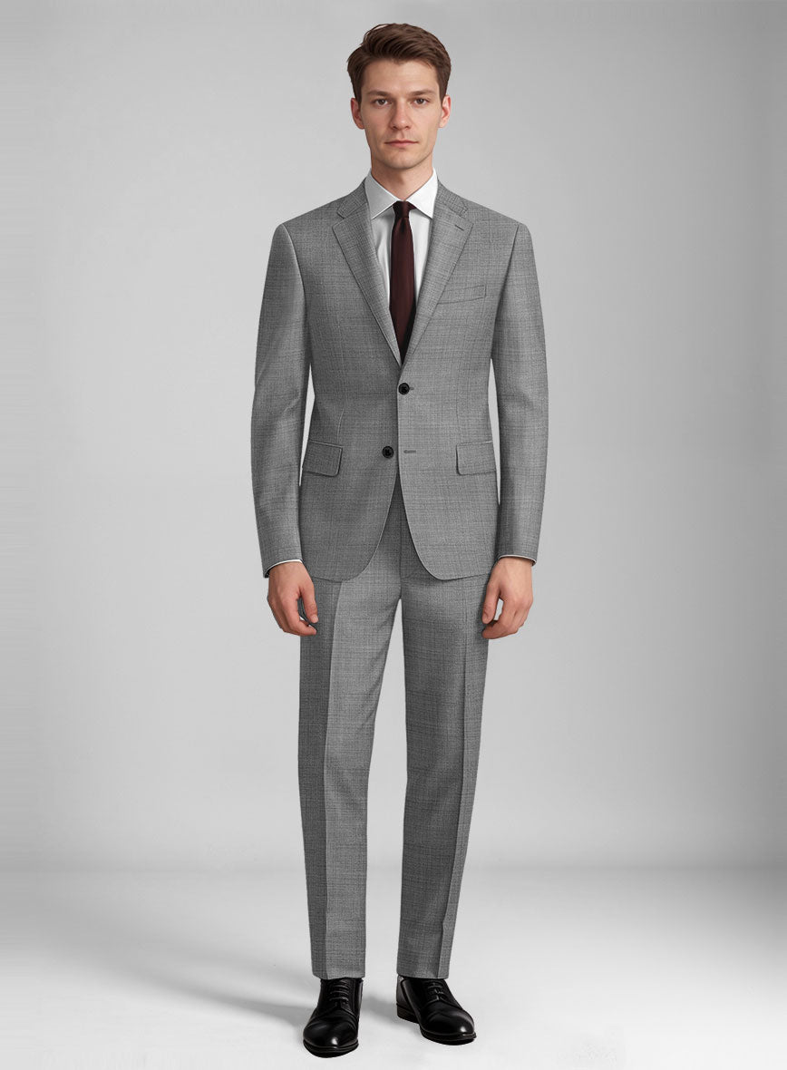 Guabello Light Gray Sharkskin Suit - StudioSuits