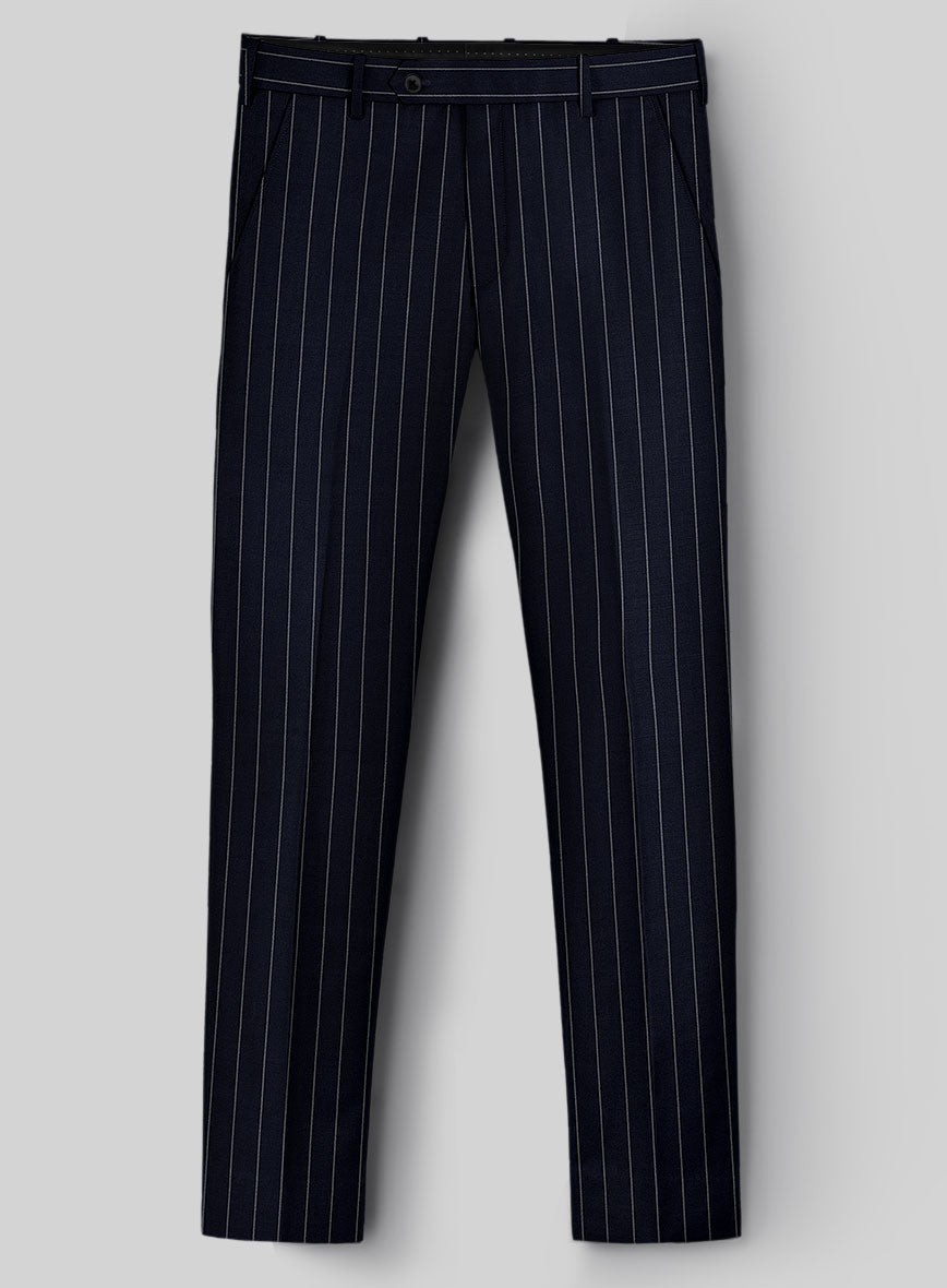 Guabello Navy Blue Rope Stripe Pants - StudioSuits