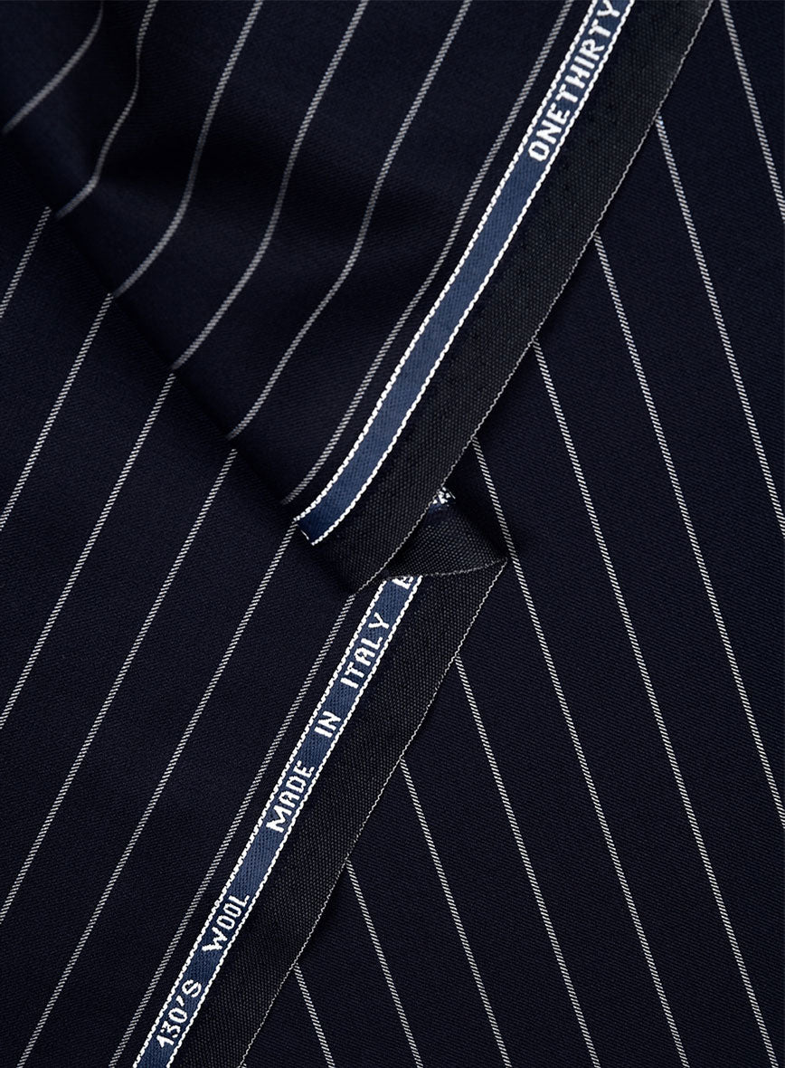 Guabello Navy Blue Rope Stripe Pants - StudioSuits