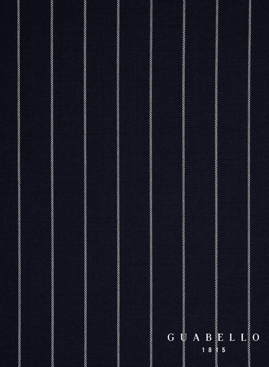 Guabello Navy Blue Rope Stripe Pants - StudioSuits