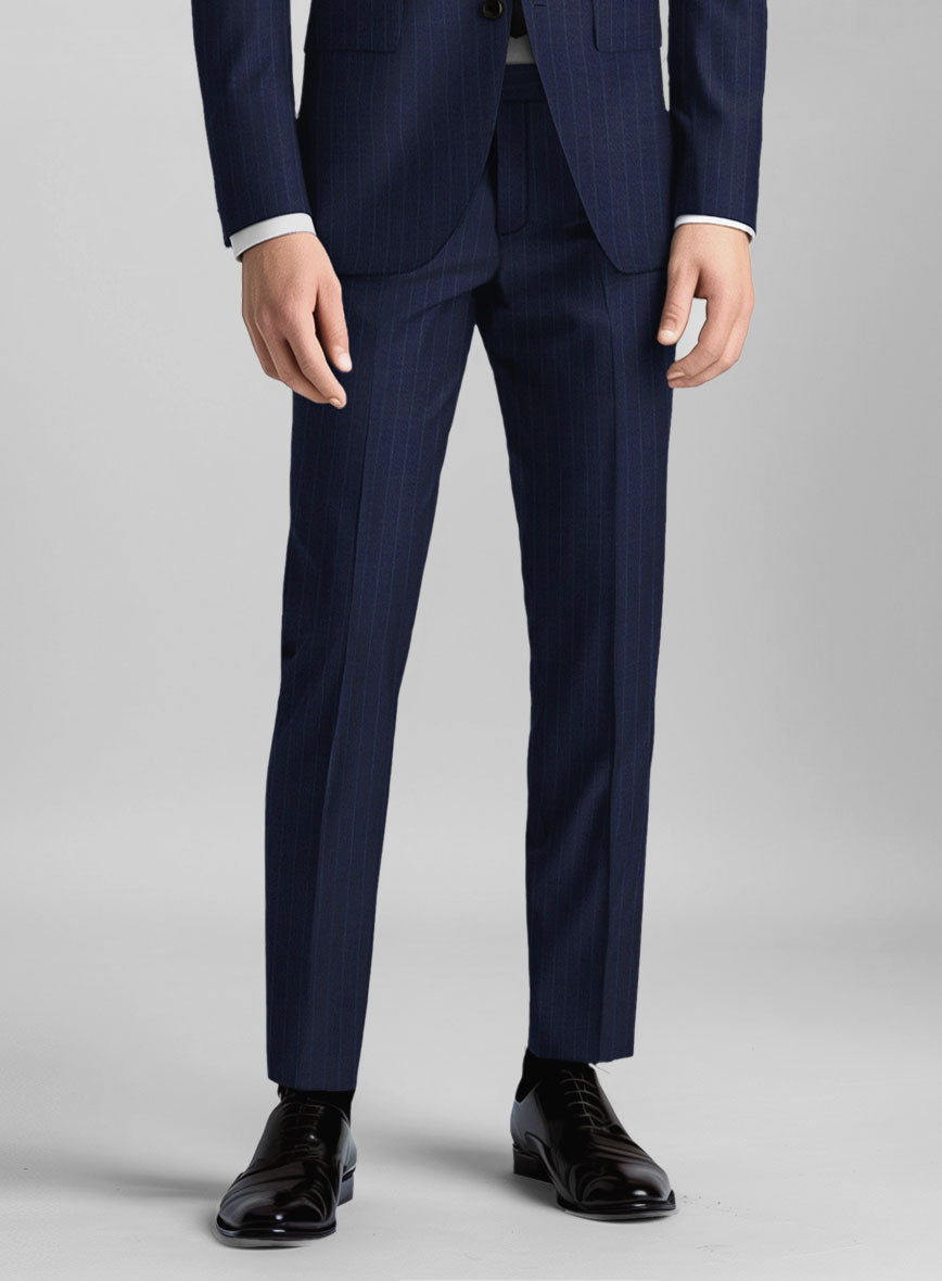 Guabello Royal Blue Pinstripe Pants - StudioSuits