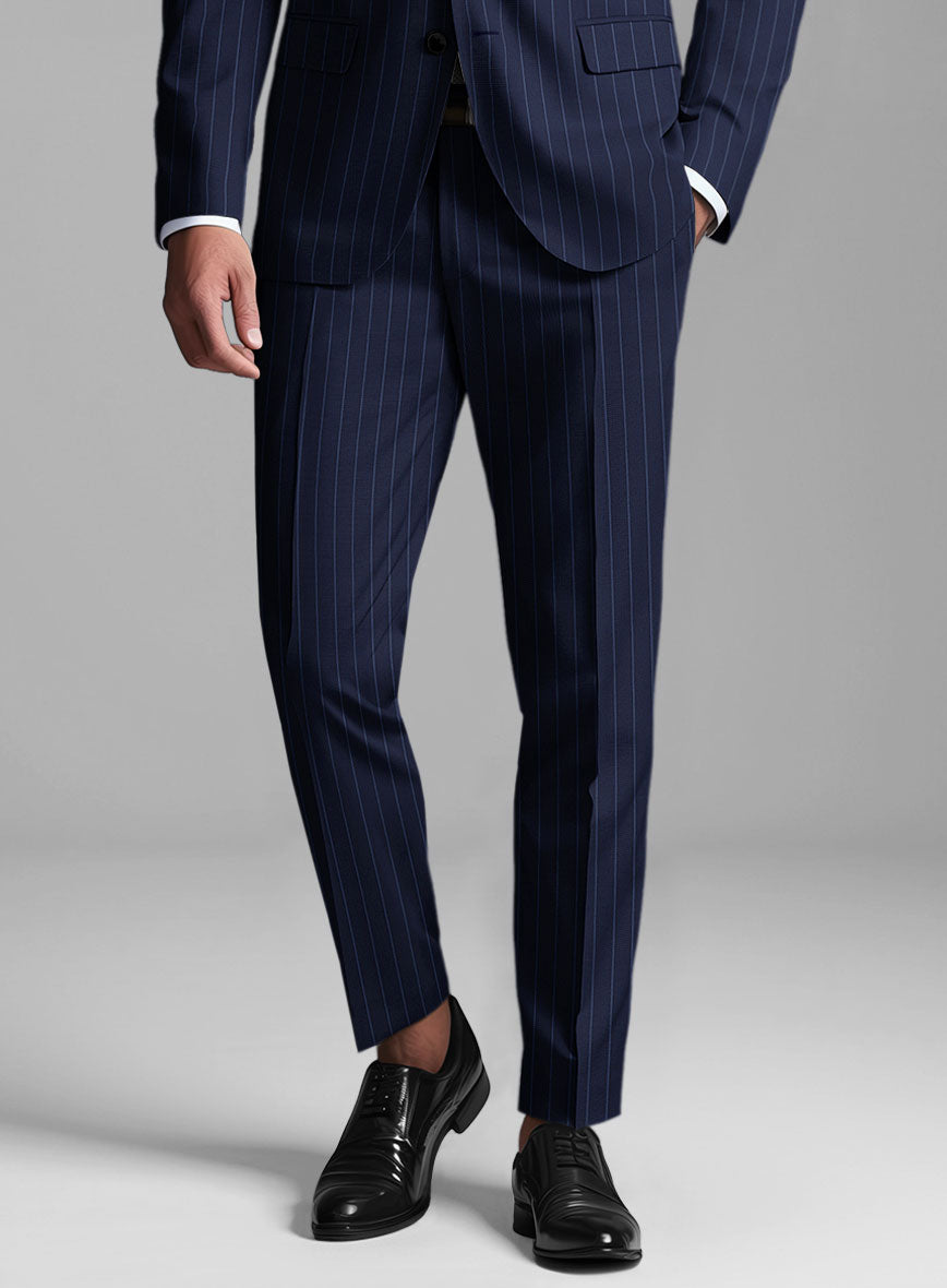 Guabello Royal Blue Rope Stripe Pants - StudioSuits
