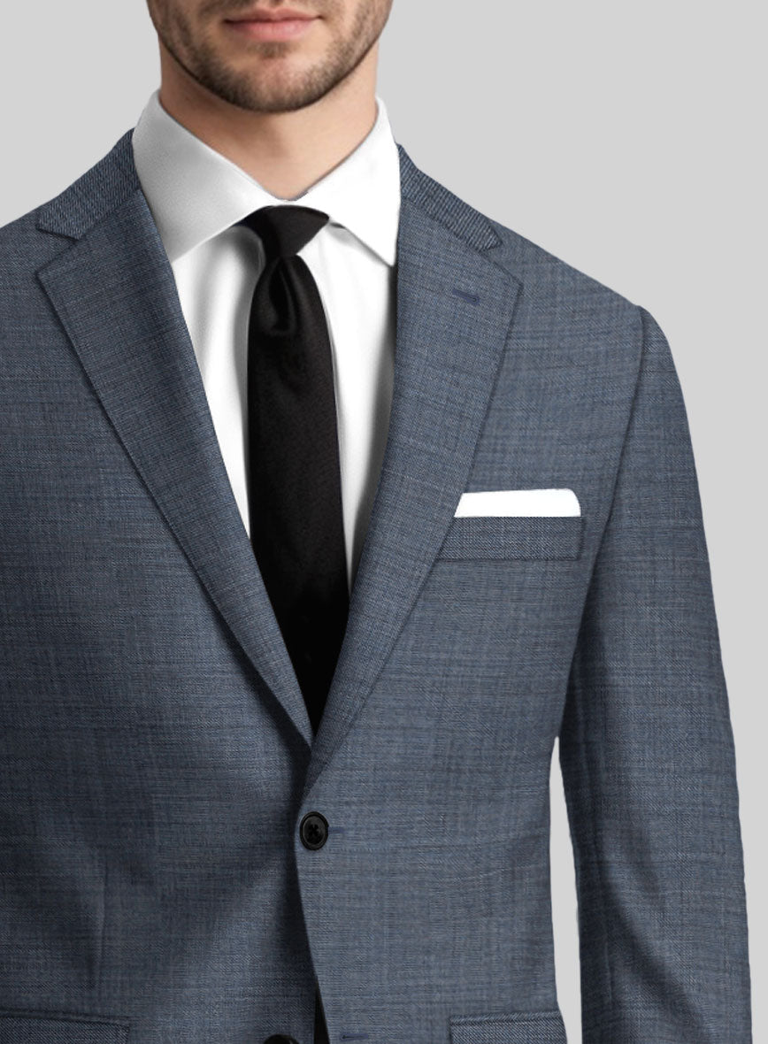 Guabello Steel Blue Sharkskin Jacket - StudioSuits