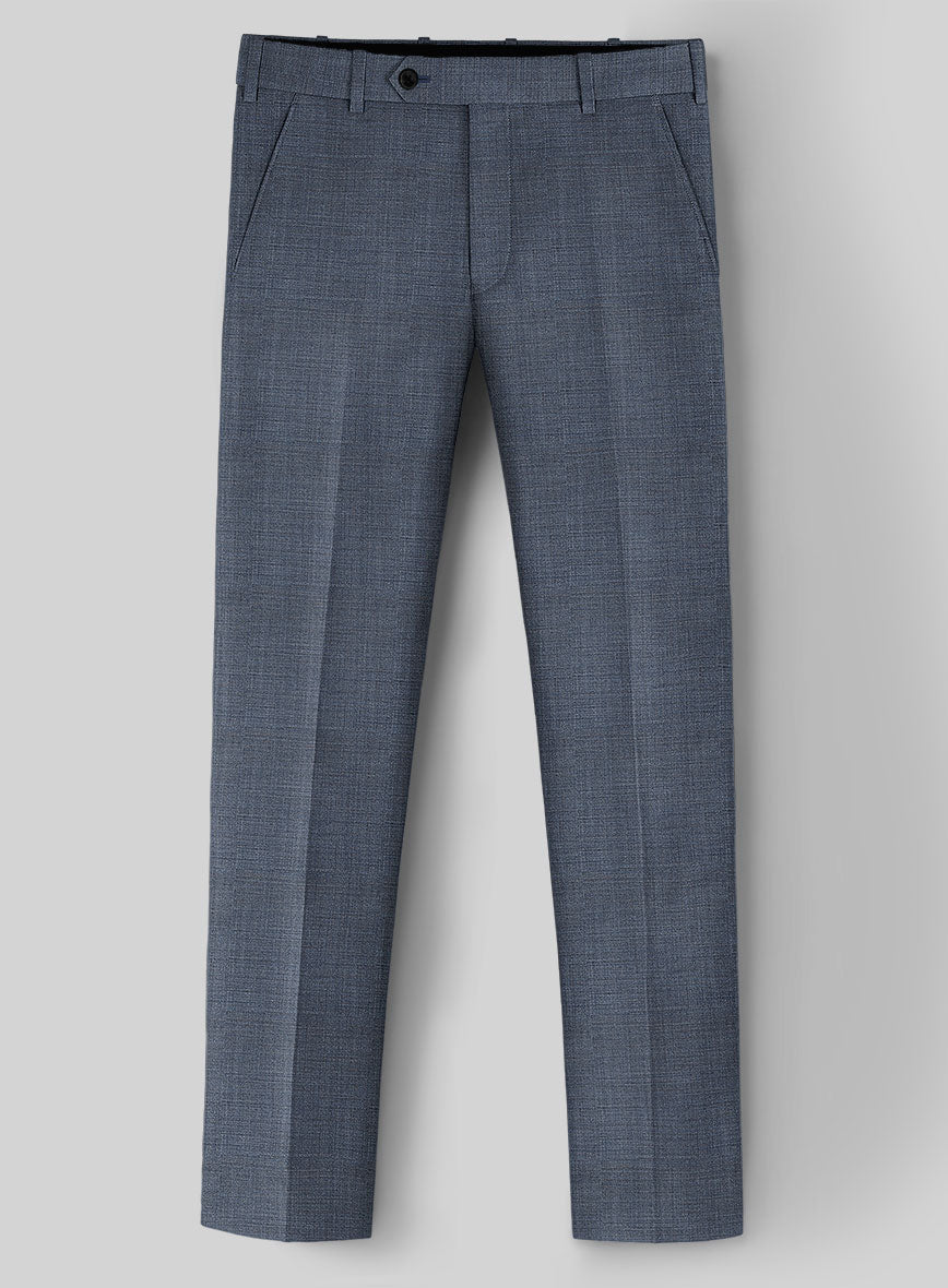 Guabello Steel Blue Sharkskin Pants - StudioSuits