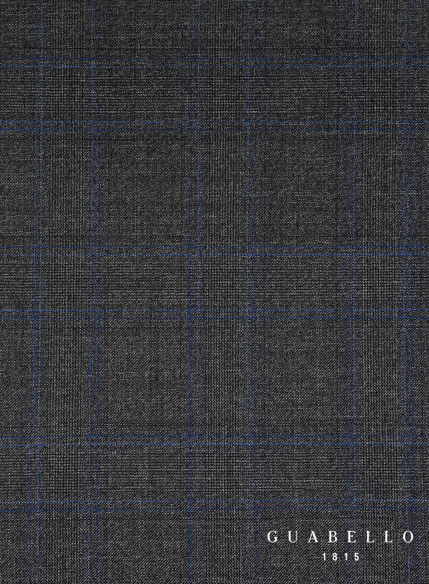 Guabello Charcoal Windowpane Pants - StudioSuits