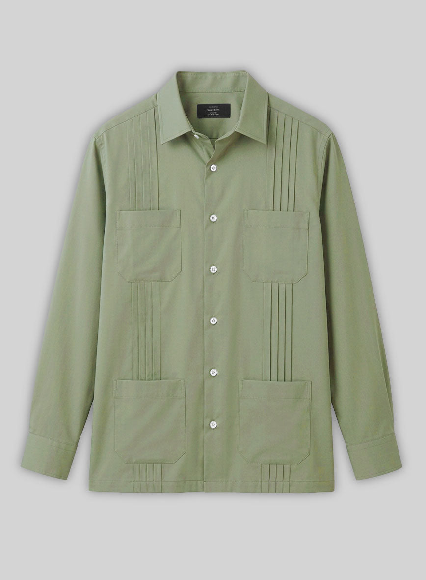 Guayabera Basil Dust Poplene Shirt - StudioSuits