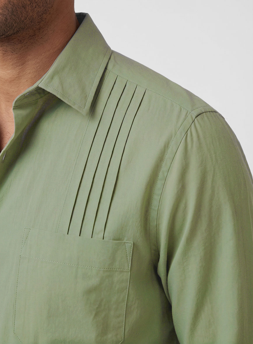 Guayabera Basil Dust Poplene Shirt - StudioSuits